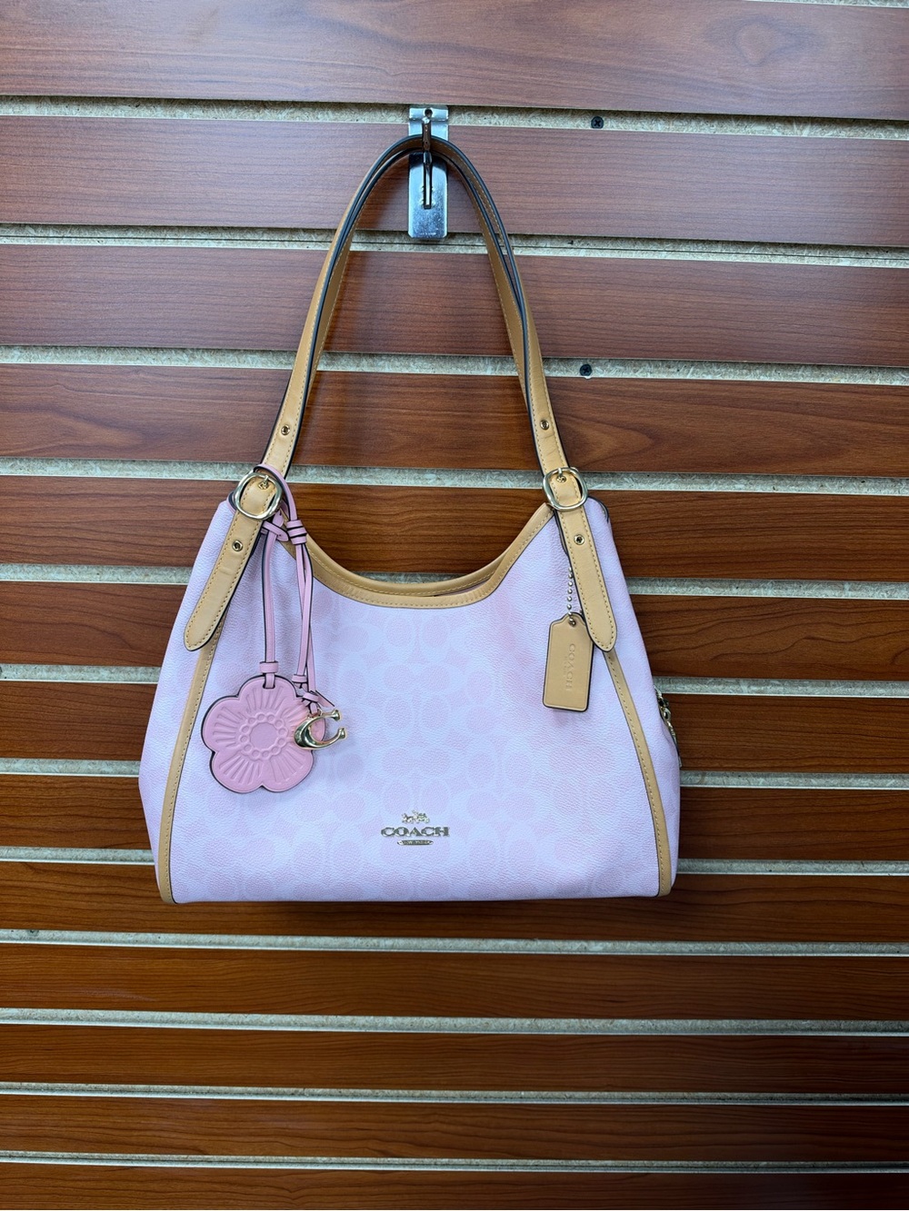 Coach Erin Shoulder Bag In Signature Canvas With Charms Powder Pink CEL13
